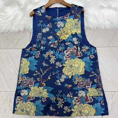 可可-锦缎超美时尚宽松显瘦无袖马甲A9732