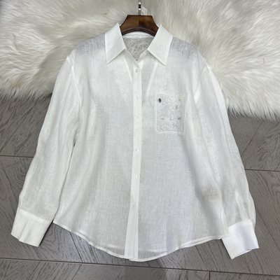 可可-衬衣自带慵懒肌理感上身就是不费力的老钱风衬衫A9896