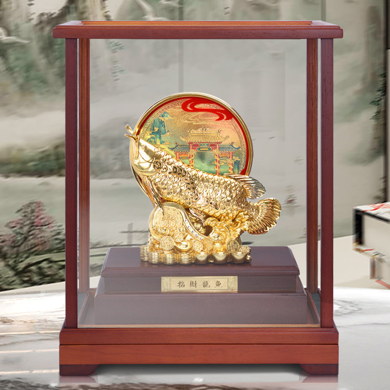 金龙鱼摆件招财金箔画乔迁新居搬家客厅办公室公司开业新年会礼物