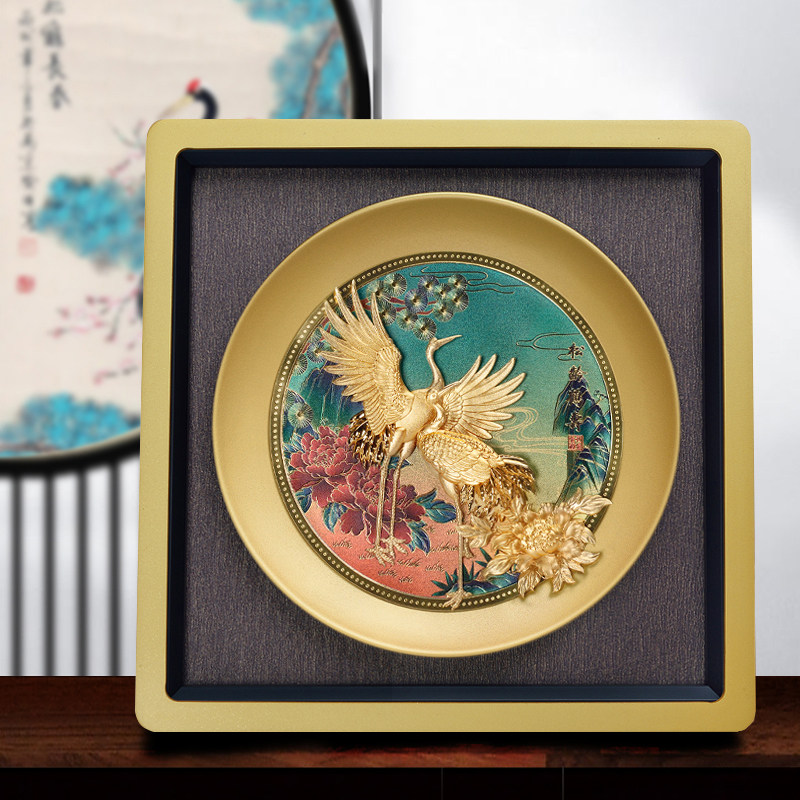 松龄鹤寿金箔画长辈老人家生日贺寿星祝寿礼物爷爷奶奶607080大寿