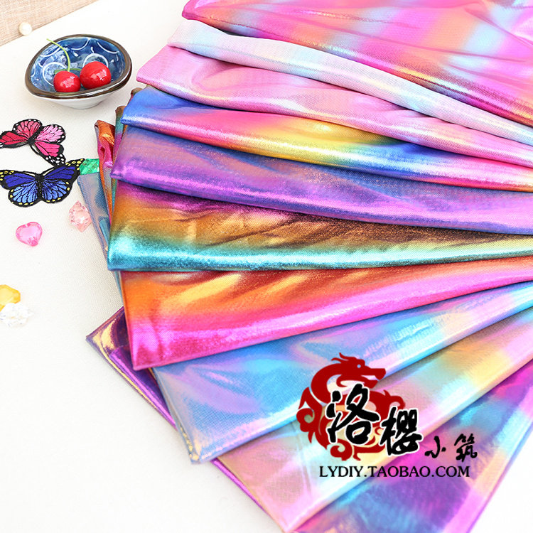 镭射幻彩布七彩渐变烫金布料 舞台布料服装面料装饰背景装饰布料,居家布艺,海绵垫/布料/面料/手工diy,淘宝优惠券,粉丝福利购,淘宝优惠卷