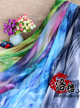 优质30d印花雪纺布料中国风纱