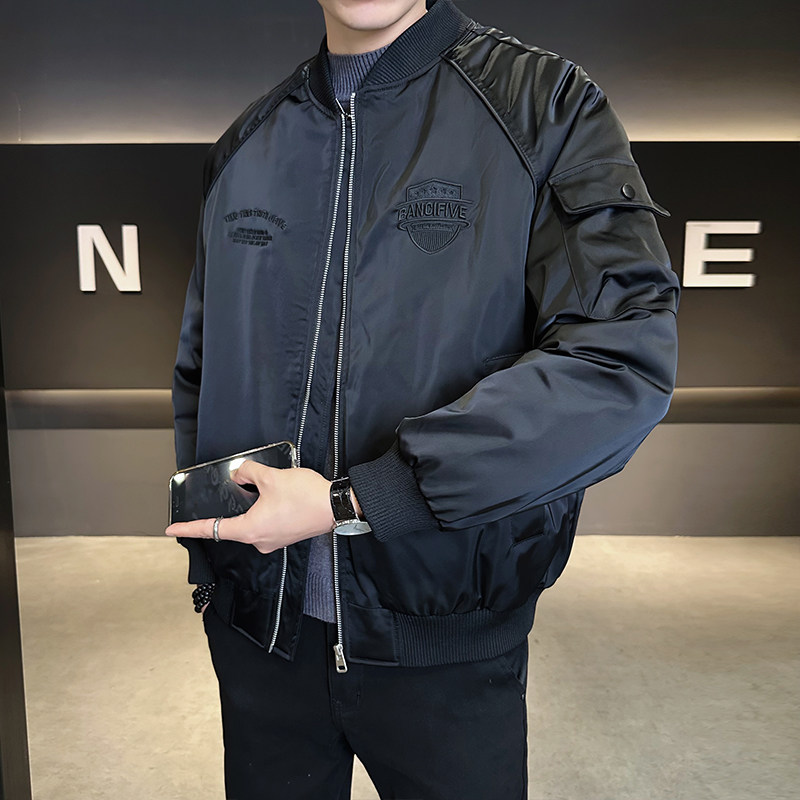 2025新款轻薄棉服男款秋冬季潮牌飞行服衬衫式设计休闲保暖外套