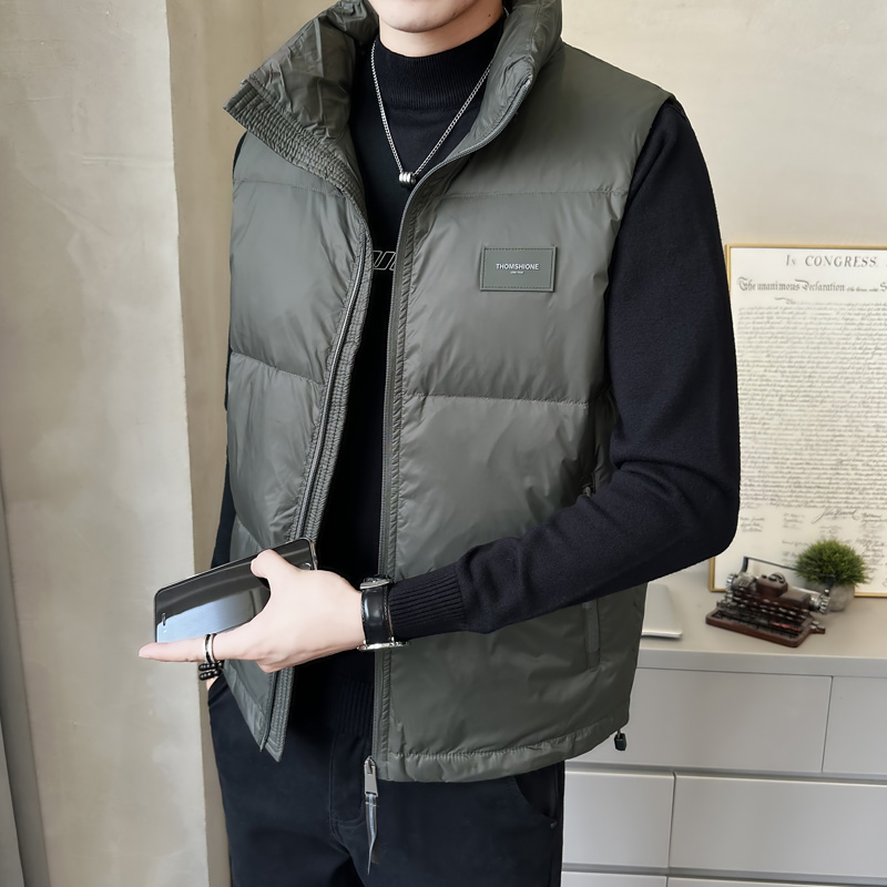 男士羽绒服马甲春秋冬季2025新款立领保暖背心外穿轻薄马夹坎肩棉