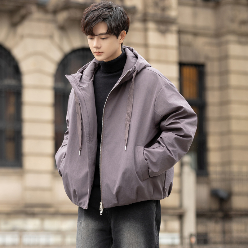 男士百搭保暖加厚2025年新款冬季短款羽绒服男款休闲潮牌立领宽松