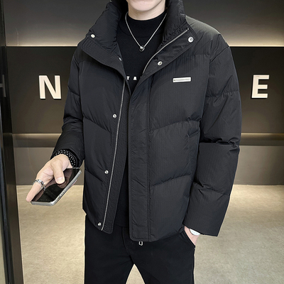 2025新款90绒羽绒服男款立领潮牌冬装外套男士加厚保暖防寒服短款