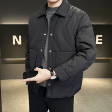 羽绒服男连帽冬季潮牌2025新款修身短款帅气加厚鸭绒外套男士冬装