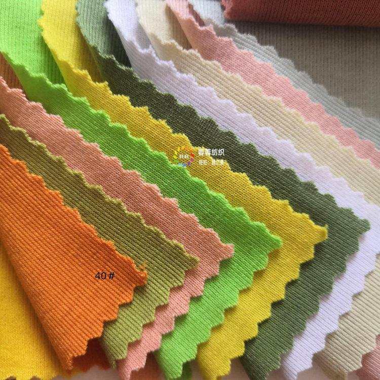 40S1*1罗纹人棉高弹针织棉布夏天薄时装打底t恤面料短衫裙子面料