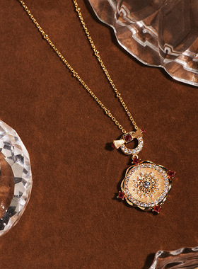 原创设计玫瑰花窗项饰链宫廷风手工拉丝精品银饰批发广州货源