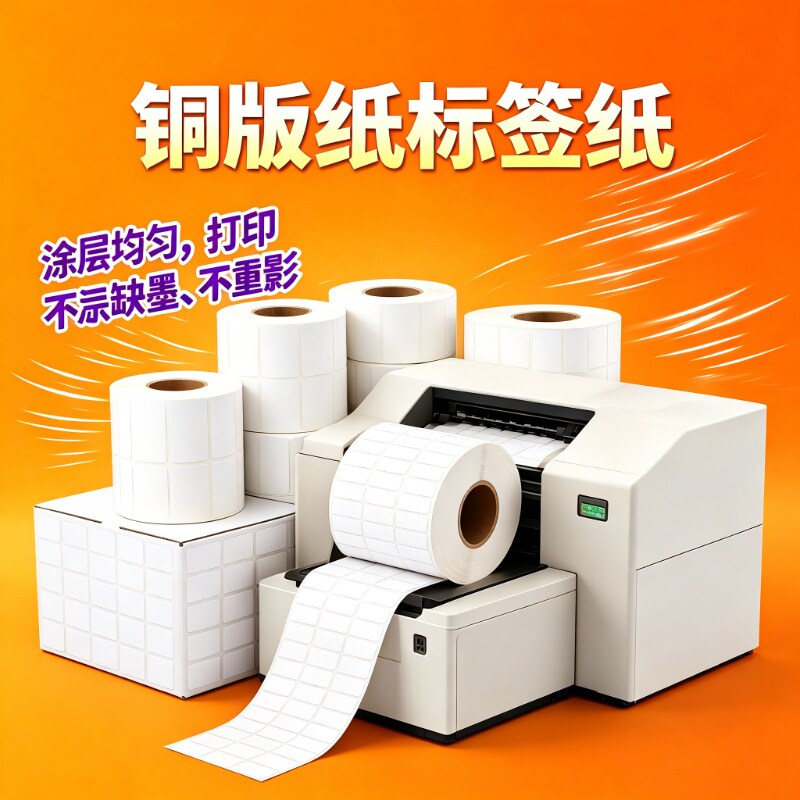 铜版纸不干胶标签 条码打印贴纸 防水防刮强粘性空白标签纸
