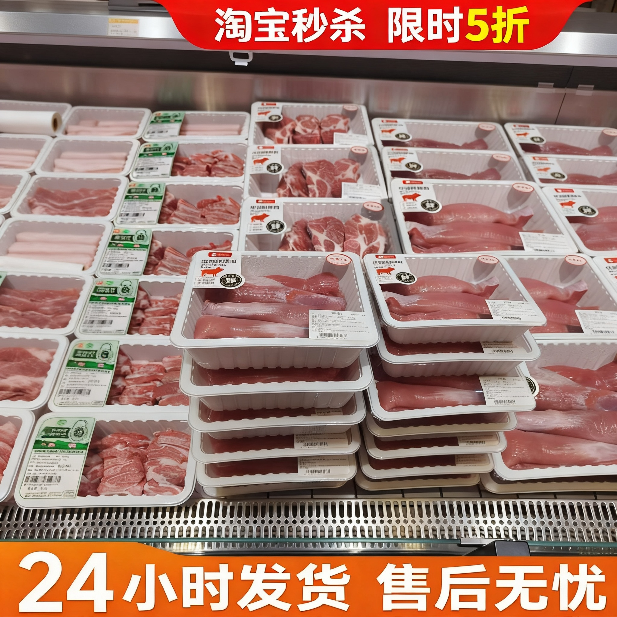 一次性气调锁鲜盒 食品级PP加厚耐摔 可冷藏 生鲜肉类超市打包盒