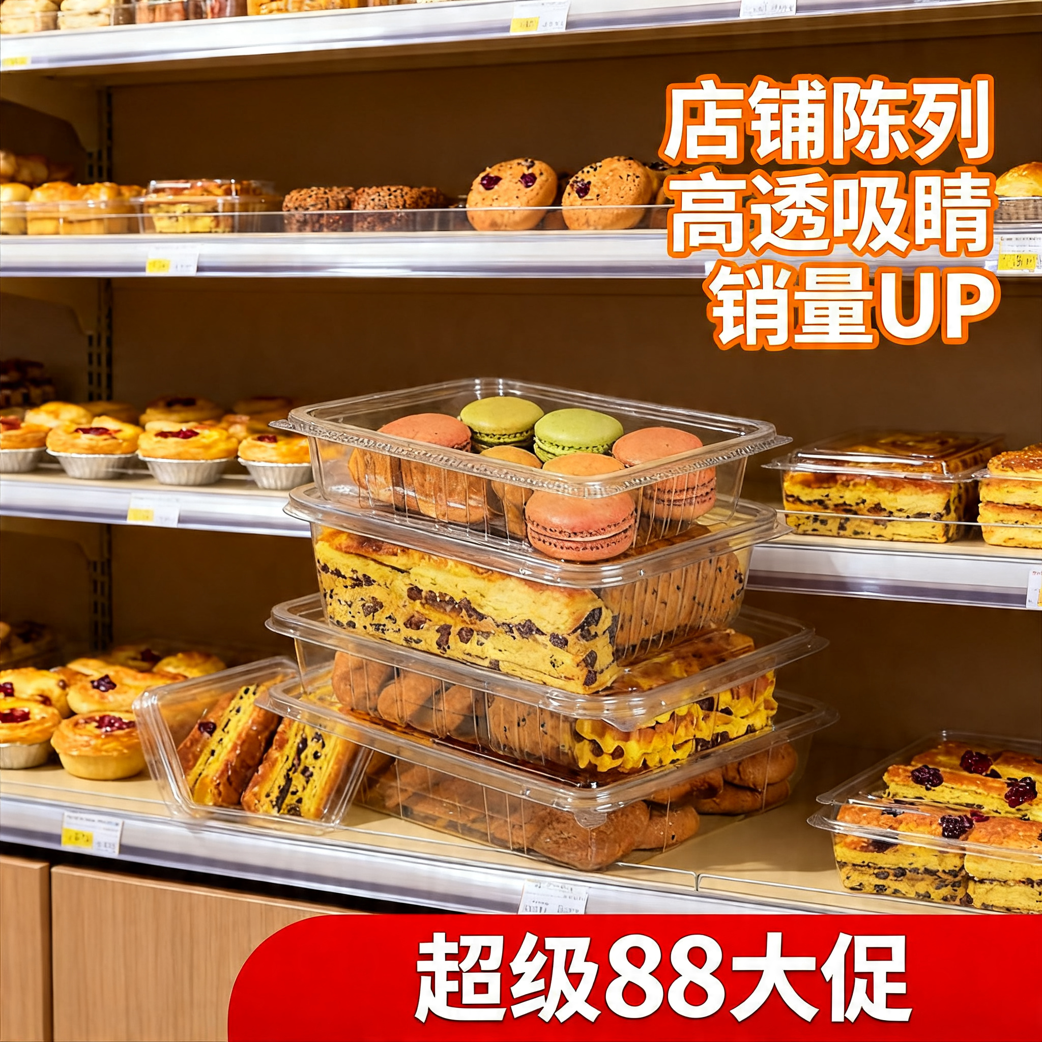 糕点大号中式糕点包装盒一次性糕点打包盒烘焙点心糕点的盒子商用