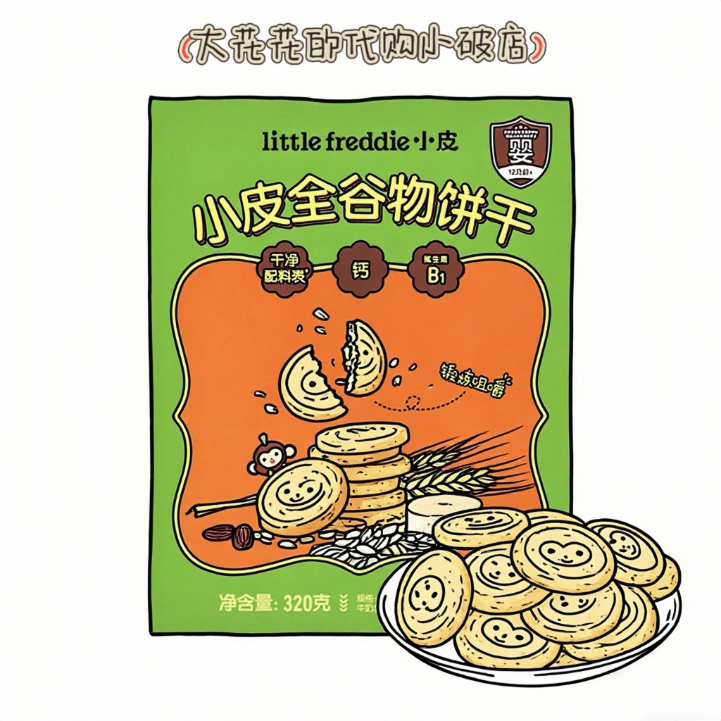 山姆购littleFreddie小皮全谷物饼干4盒装含钙维生素B1婴幼儿零食