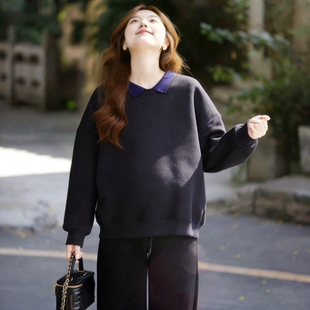 冬装 打底衫 上衣卫衣加厚短款 孕妇装 内搭 宽松大码 上班族孕妇职业装