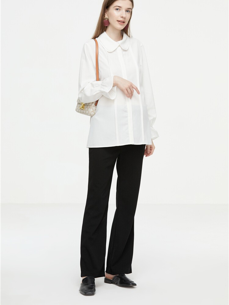 MATERNITY PROFESSIONAL WEAR SPRING AUTUMN SHIRT SWEET DOLL COLLAR MATERNITY TOP COMMUTING BASE COTTON UNDERWEAR SHIRT