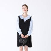 孕妇职业装 2026新款 通勤马甲衬衫 早春装 马甲裙长 两件套孕妇装 大码