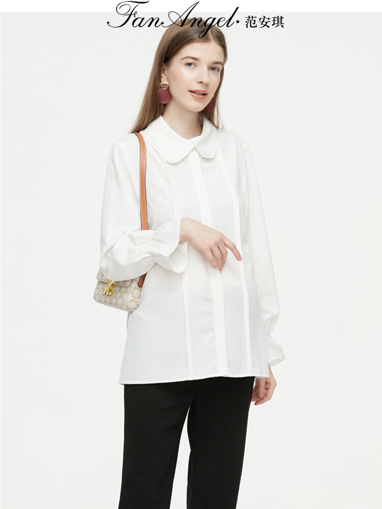 MATERNITY PROFESSIONAL WEAR SPRING AUTUMN SHIRT SWEET DOLL COLLAR MATERNITY TOP COMMUTING BASE COTTON UNDERWEAR SHIRT