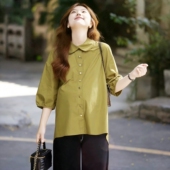 2026新款 春夏装 上衣纯棉衬衣 甜美宽松通勤孕妇装 孕妇打底内搭衬衫