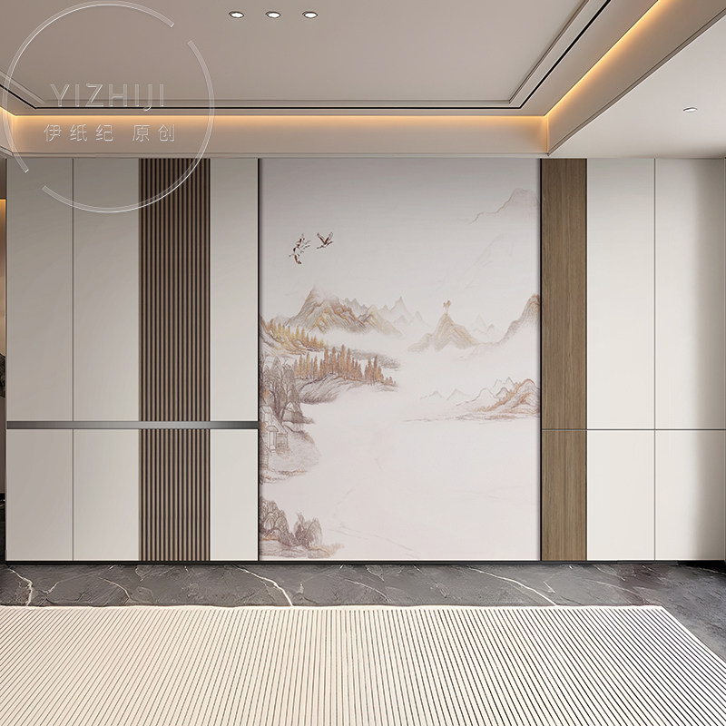 8d宋氏美学壁纸新中式古风客厅沙发电视背景墙纸卧室墙布定制壁画