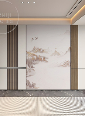 8d宋氏美学壁纸新中式古风客厅沙发电视背景墙纸卧室墙布定制壁画