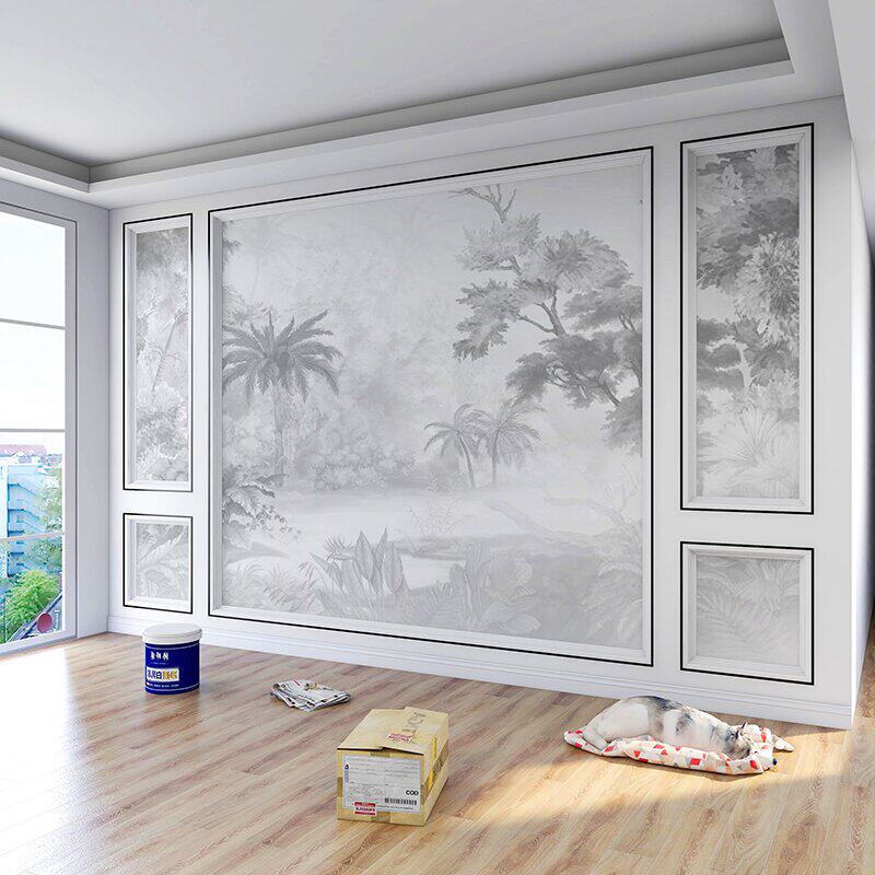 北欧风轻奢抽象壁纸沙发客厅欧式复古电视背景墙纸壁画卧室3d墙布