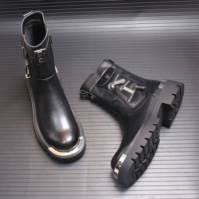 马丁靴2024秋冬棉靴朋克机车靴