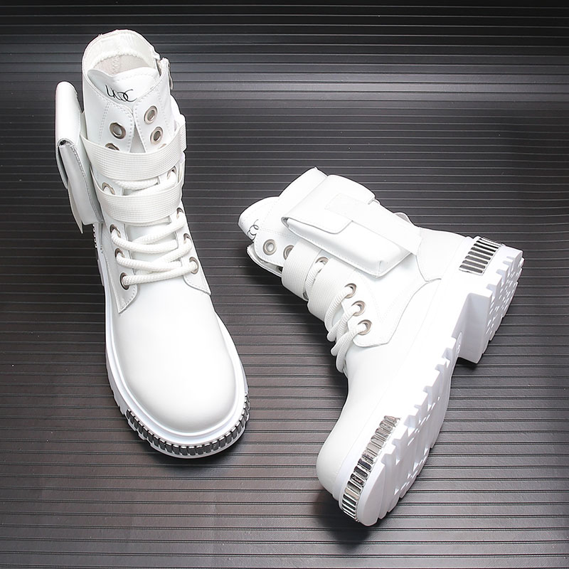 2023冬季棉靴男士马丁靴白色棉靴