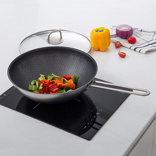 双立人蜂窝不锈钢30cm炒锅