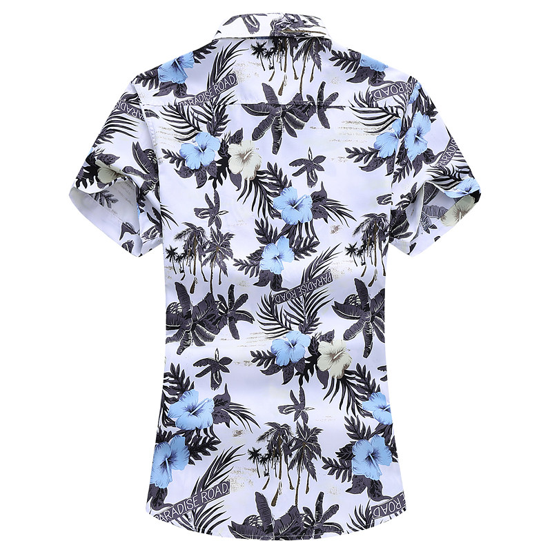 夏季款印花加大码男花衬衫短袖衬衣A27P30M-7XL,男装衬衫,星座1203
