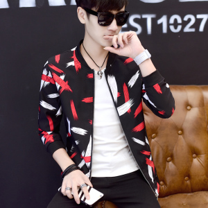 春秋男花色夹克衫潮男加肥加大码外套JK801 p65 现货图片