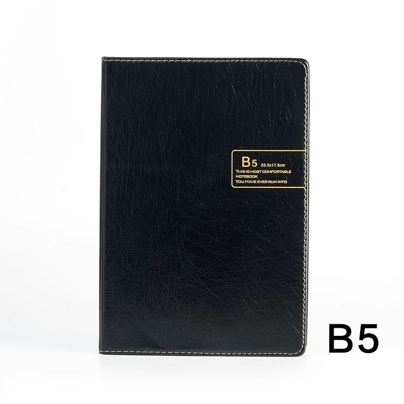 博文5201商务PU烫金皮面办公记事笔记本工作手册日记本黄纸加厚
