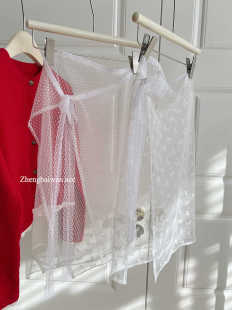 原创设计韩国蕾丝花边屁帘围裙女叠穿绑带半身裙百搭罩裙