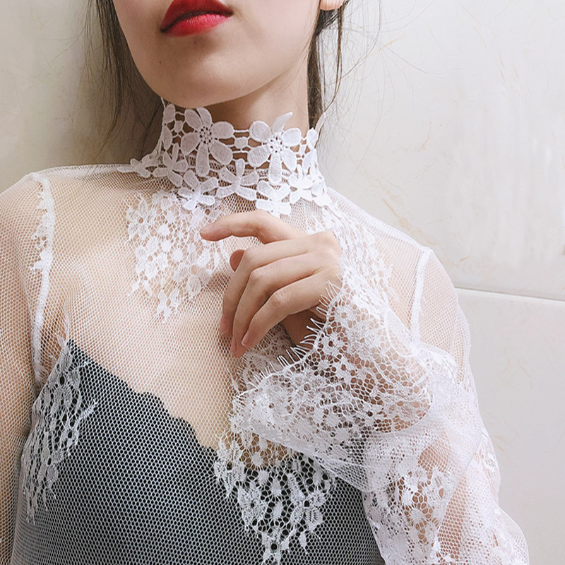 很仙的超仙小衫纱衣蕾丝打底衫女喇叭袖百搭时尚洋气内搭网纱上衣,女装/女士精品,蕾丝衫/雪纺衫,淘宝优惠券,粉丝福利购,淘宝优惠卷