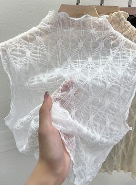 边蕾丝打底假高领子女百搭假领