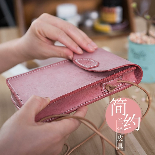 兰泽 Набор материалов, брендовая ретро портативная сумка на одно плечо с гравюрой, «сделай сам», из натуральной кожи