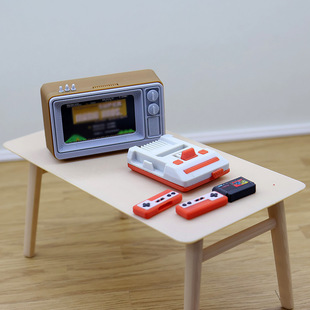 游戏机 dollhouse 复古电视机 仿真微缩 模型迷你玩具食玩 娃娃屋