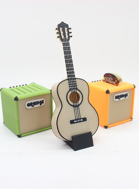 Dollhouse 娃娃屋 仿真微缩 吉他 尤克里里 迷你拨片收纳盒模型