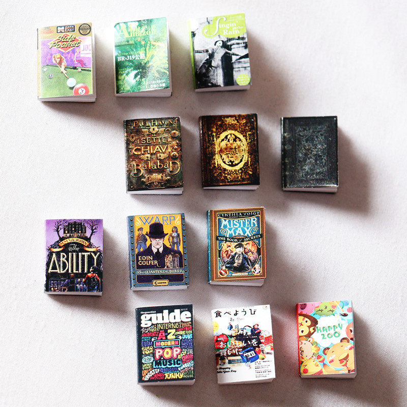 Dollhouse 娃娃屋 迷你微缩仿真 彩色书本杂志袖珍 家居配件场景,模玩/动漫/周边/娃圈三坑/桌游,盒蛋/扭蛋/联名摆件,淘宝优惠券,粉丝福利购,淘宝优惠卷