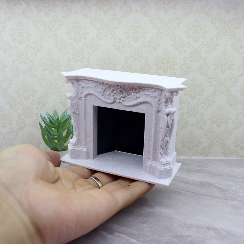 dollhouse 娃娃屋 仿真微缩迷你 欧式复古风 壁炉 模型食玩周边