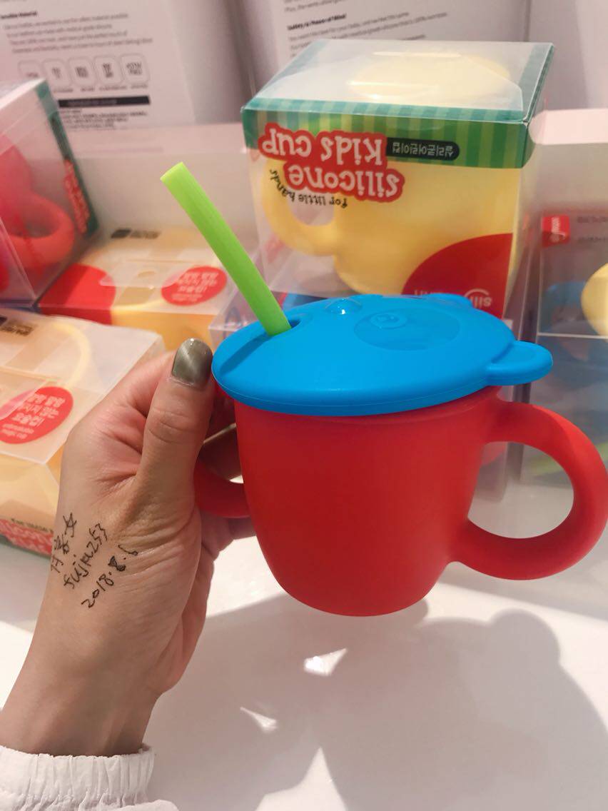 Han Guosi Toshimitsu jumony children silica gel Handle straw Water cup With cover Binaural 220mlin the Diapers/Care/Feeding/Push lathe , Cups/Tableware/Grind/Attachment , Children's tableware  category - from Buy2taobao.com to provide professional Taobao agent buy service