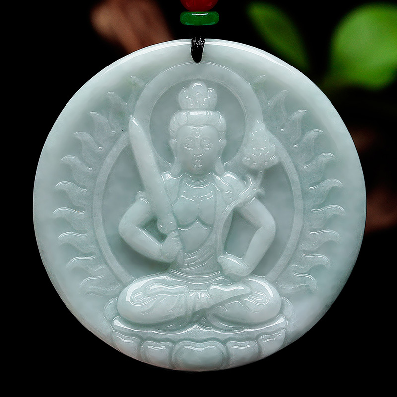 虚空藏菩萨翡翠大款牛本命佛吊坠虎守护神牛虎生肖男女本命年挂件