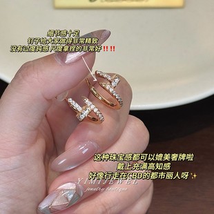 輕奢高級(jí)感香檳金色釘子耳飾精致百搭超隱形無痛耳夾