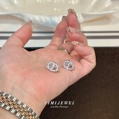 「利兹」超闪满钻猪鼻子蚊香盘耳夹无耳洞耳饰女耳钉2024年新款 爆