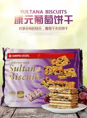 260g康元葡萄饼提子饼新加坡进口