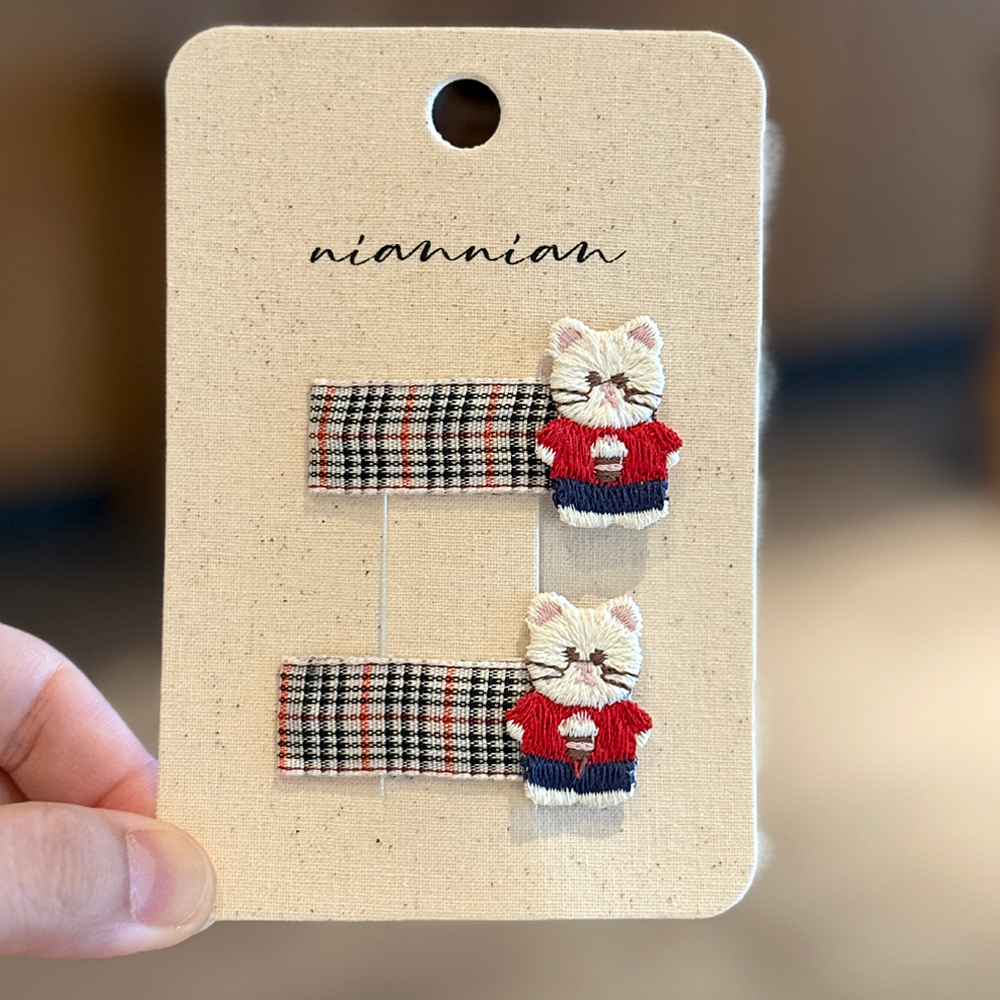 念念niannian儿童卡通猫咪发夹女童不伤发BB夹小女孩刘海碎发夹