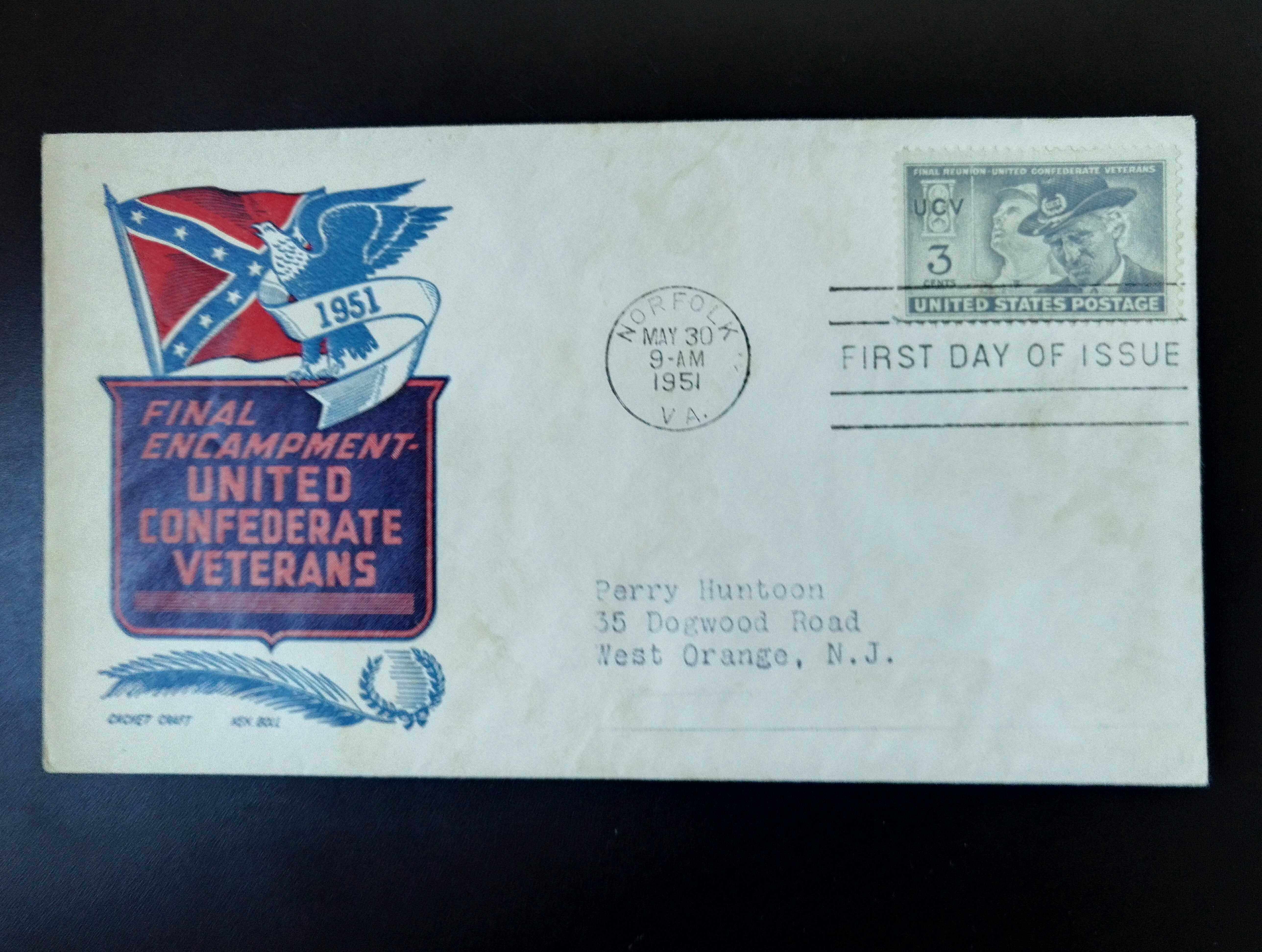 美国1951年国旗退伍军人协会首日实寄封1全