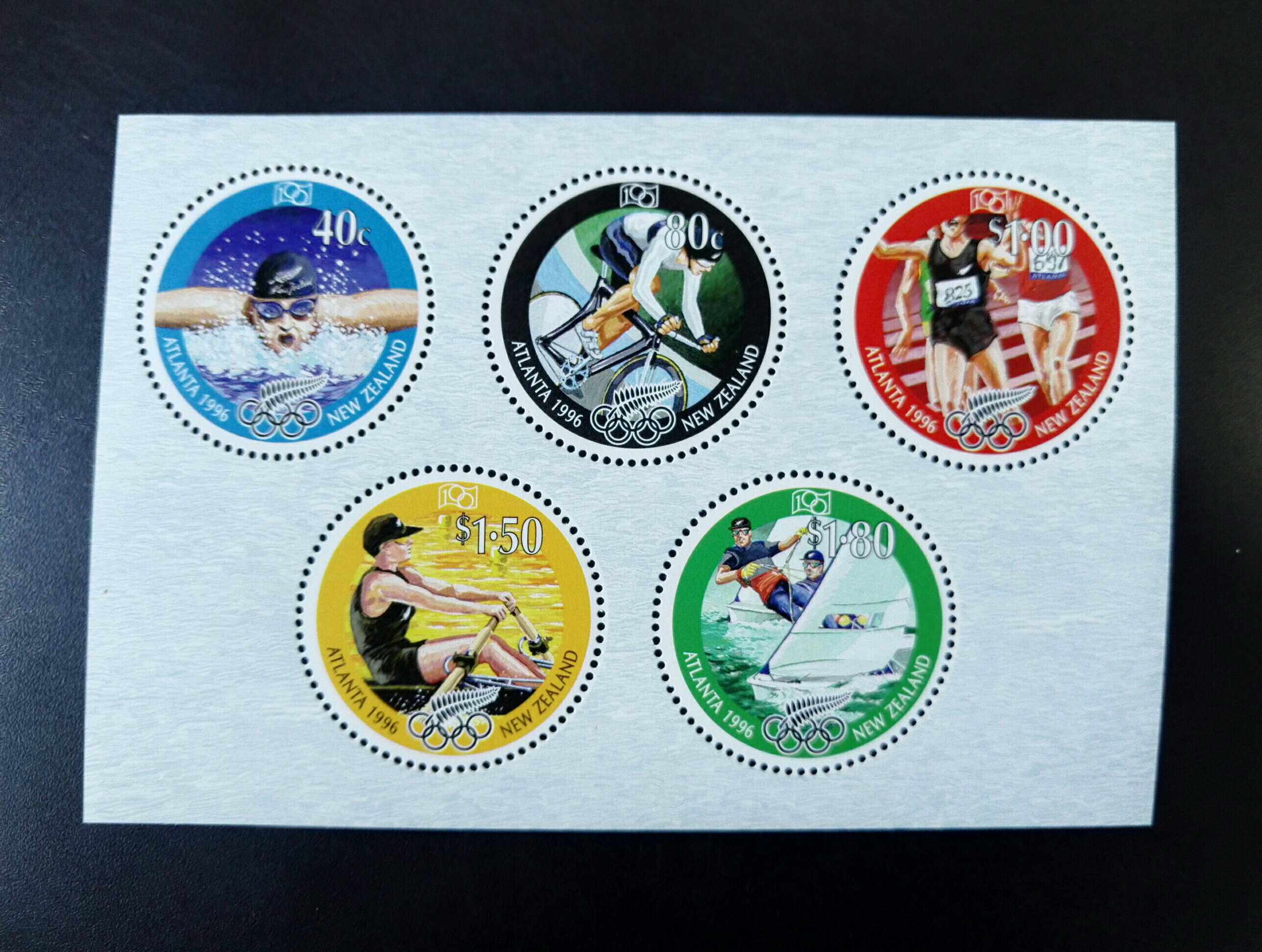 新西兰1996年奥会邮票小全张1全新