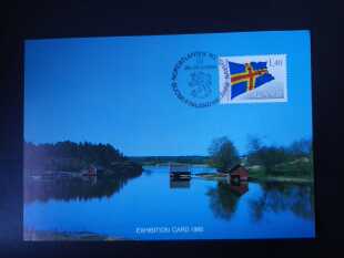 阿兰1986年国旗邮票极限片1全新