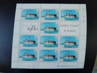 基里巴斯1980年轮船邮展小版张1新