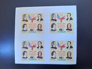 汤加1979年国旗总统美国200年改值不干胶航空邮票2新四方连